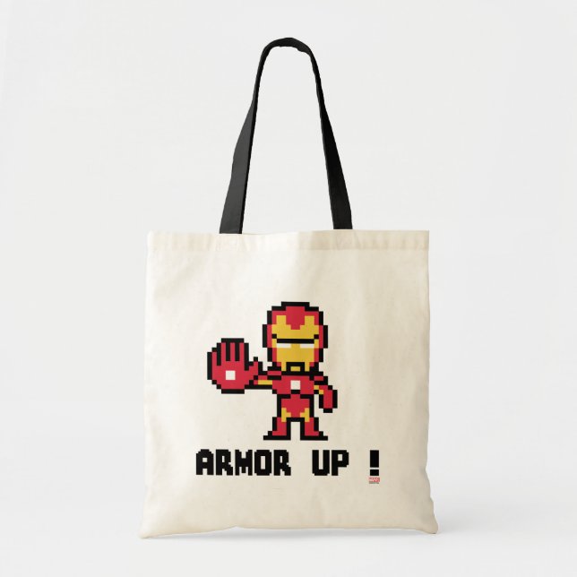 8Bit Iron Man - Armour Up! Tote Bag (Front)