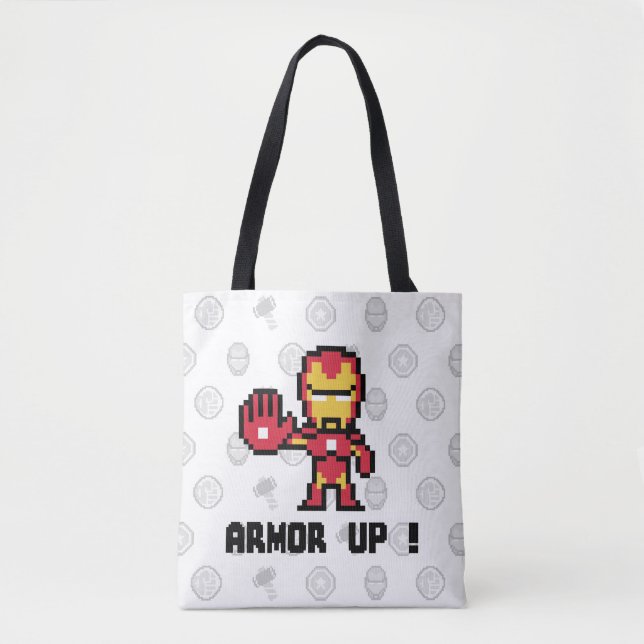 8Bit Iron Man - Armour Up! Tote Bag (Front)