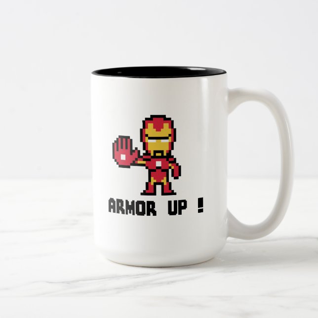 8Bit Iron Man - Armour Up! Two-Tone Coffee Mug (Right)