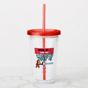 8Bit Iron Man Attack - Armour Up! Acrylic Tumbler