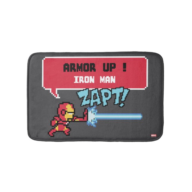 8Bit Iron Man Attack - Armour Up! Bath Mat (Front)