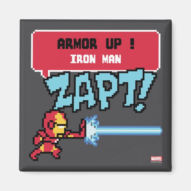 8Bit Iron Man Attack - Armour Up! Magnet (Front)