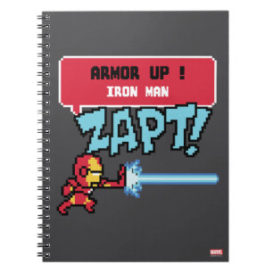 8Bit Iron Man Attack - Armour Up! Notebook