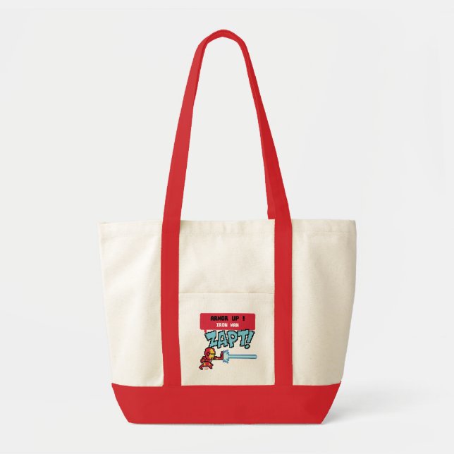 8Bit Iron Man Attack - Armour Up! Tote Bag (Front)