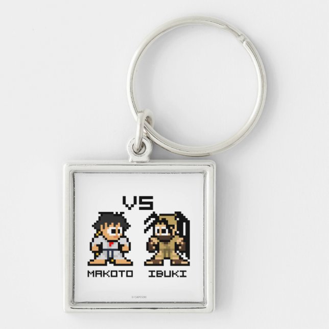 8bit Makoto VS Ibuki Keychain (Front)