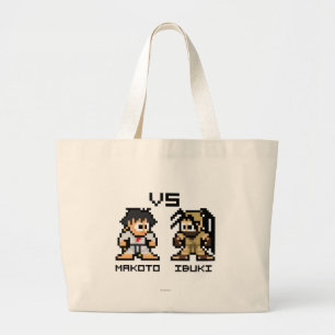 8bit Makoto VS Ibuki Large Tote Bag