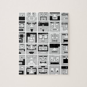 8bit Pixel Characters design Jigsaw Puzzle