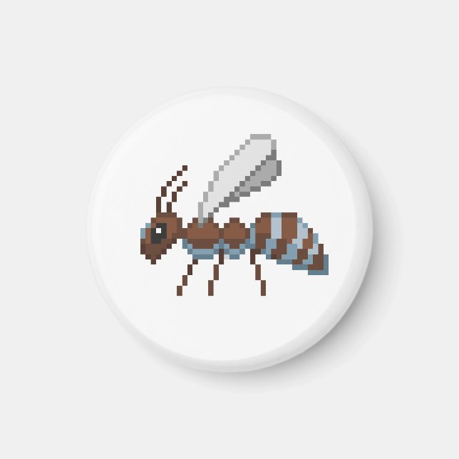 8Bit Retro Pixel Flying Ant Magnet (Front)