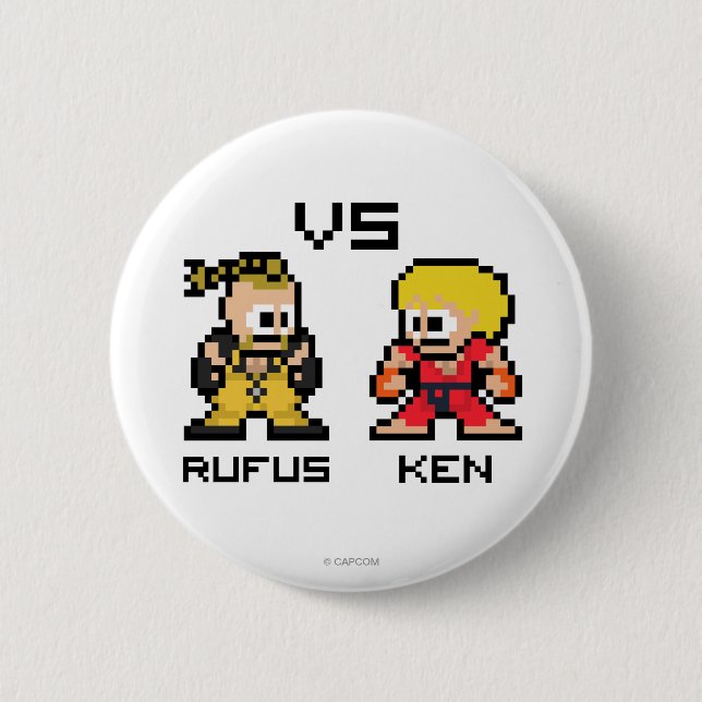 8bit Rufus VS Ken 2 Inch Round Button (Front)