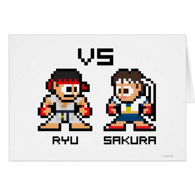 8bit Ryu CONTRE Sakura (Devant horizontal)