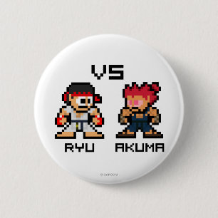 8bit Ryu VS Akuma 2 Inch Round Button