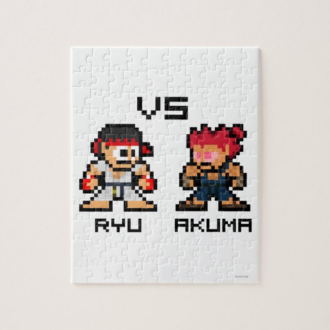 8bit Ryu VS Akuma Jigsaw Puzzle (Vertical)