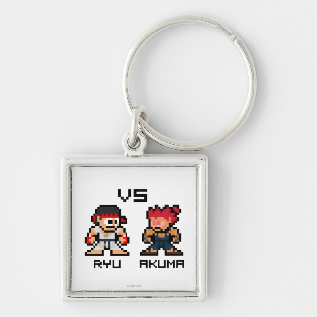 8bit Ryu VS Akuma Keychain (Front)