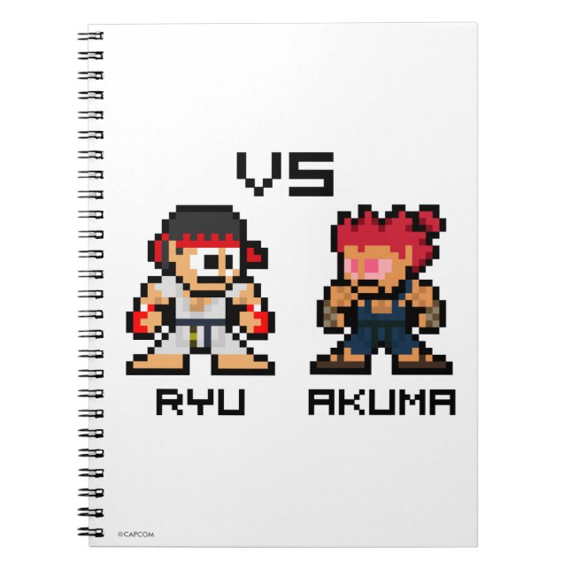 8bit Ryu VS Akuma Notebook (Front)