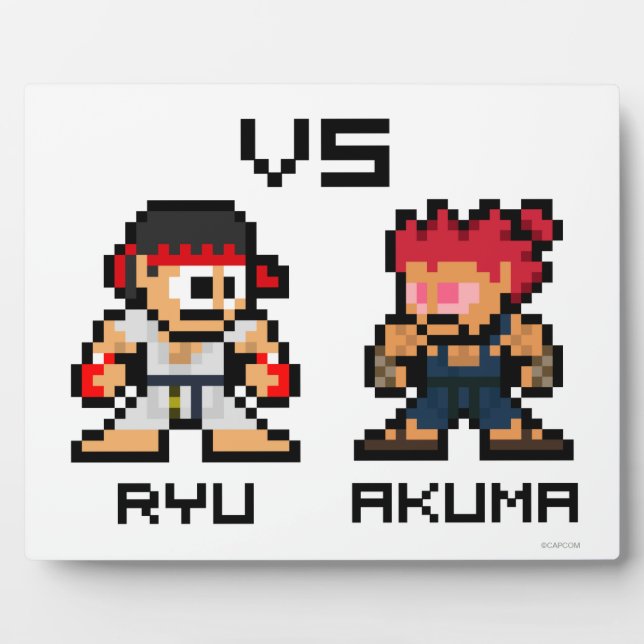 8bit Ryu VS Akuma Plaque (Front)