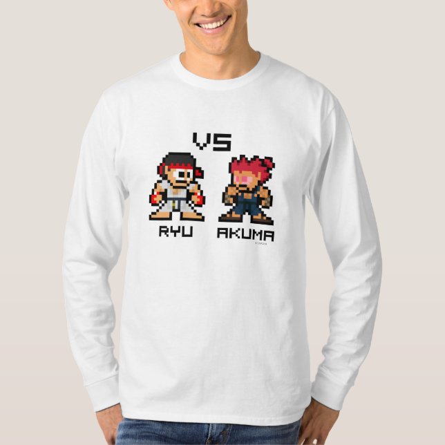 8bit Ryu VS Akuma T-Shirt (Front)