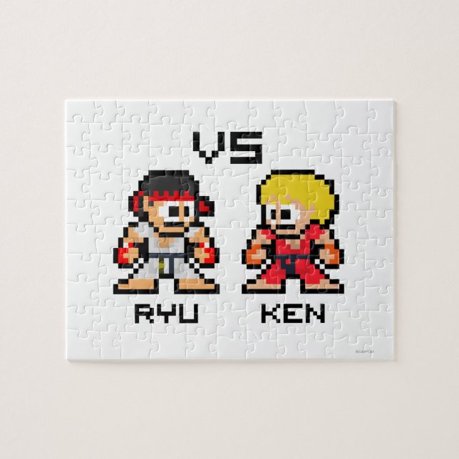 8bit Ryu VS Ken Jigsaw Puzzle (Horizontal)