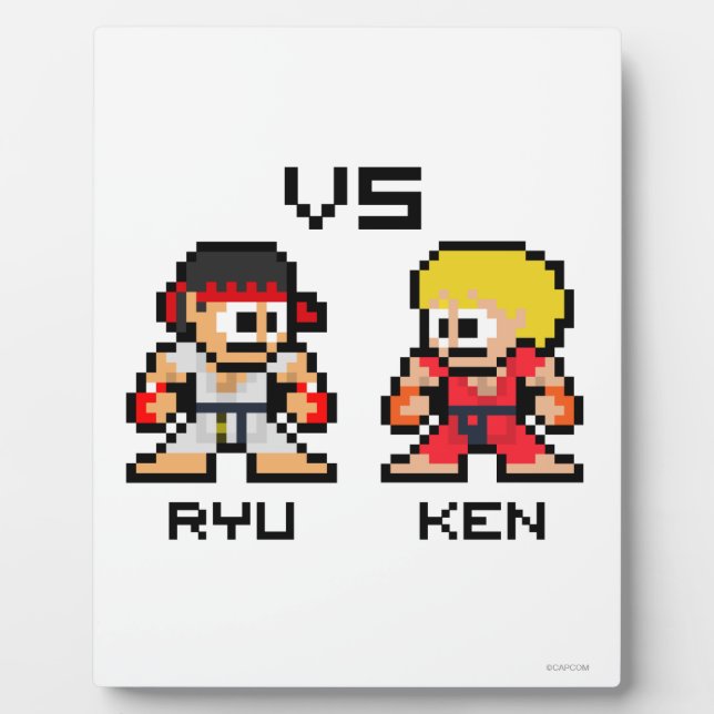 8bit Ryu VS Ken Plaque (Front)