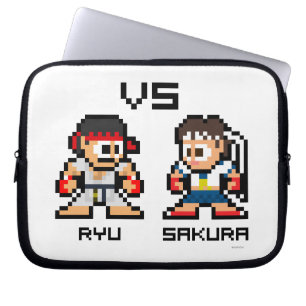 8bit Ryu VS Sakura Laptop Sleeve