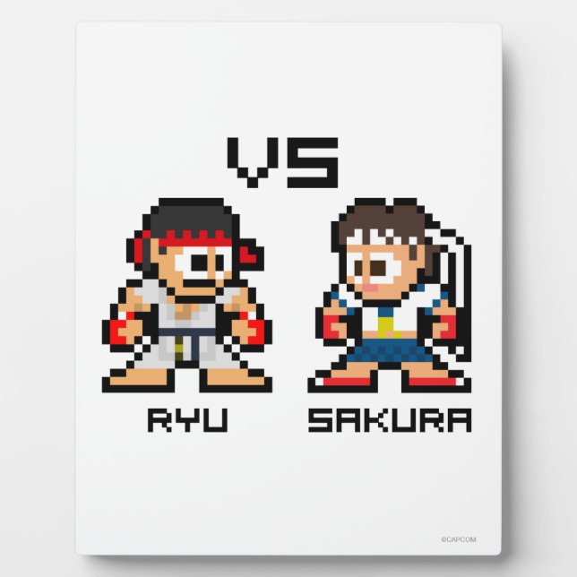 8bit Ryu VS Sakura Plaque (Front)