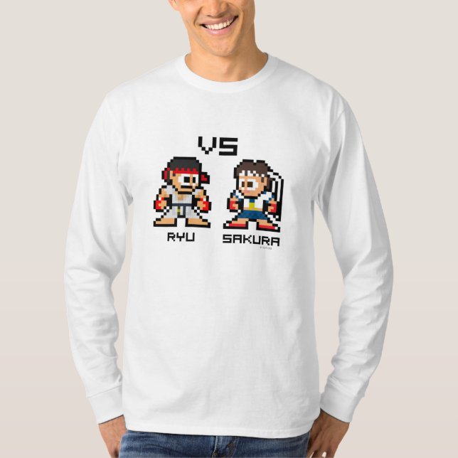 8bit Ryu VS Sakura T-Shirt (Front)