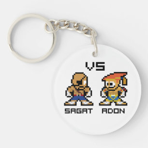8bit Sagat VS Adon Keychain