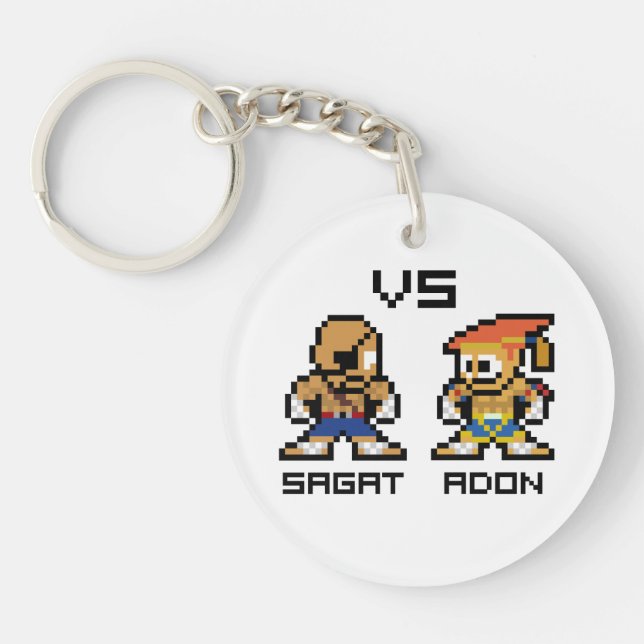 8bit Sagat VS Adon Keychain (Front)