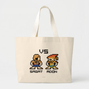 8bit Sagat VS Adon Large Tote Bag