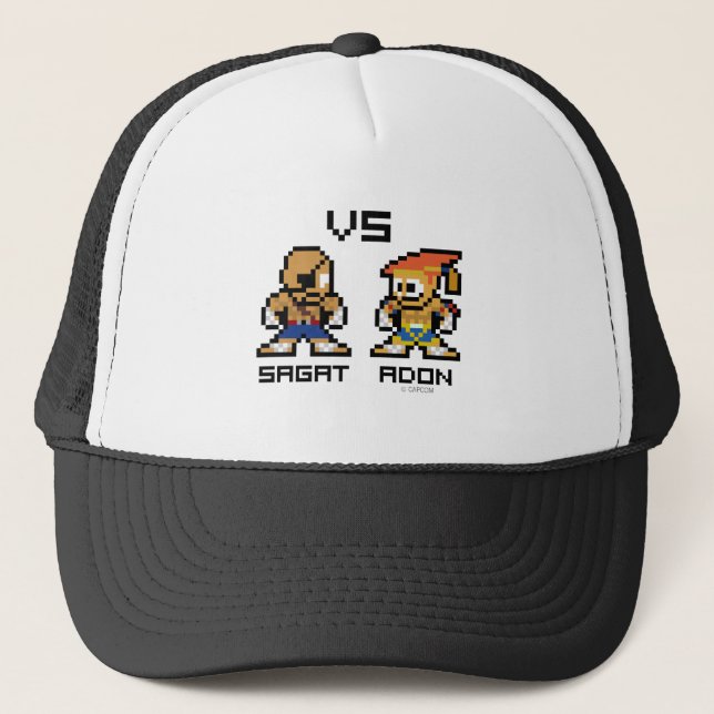 8bit Sagat VS Adon Trucker Hat (Front)