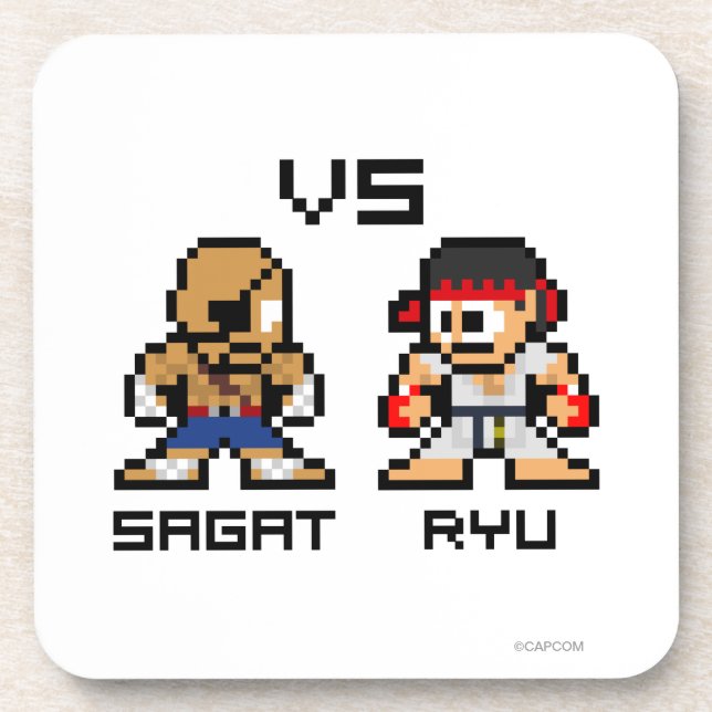 8bit Sagat VS Ryu Coaster (Front)