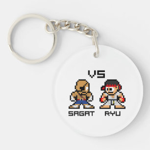 8bit Sagat VS Ryu Keychain