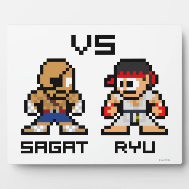 8bit Sagat VS Ryu Plaque (Front)