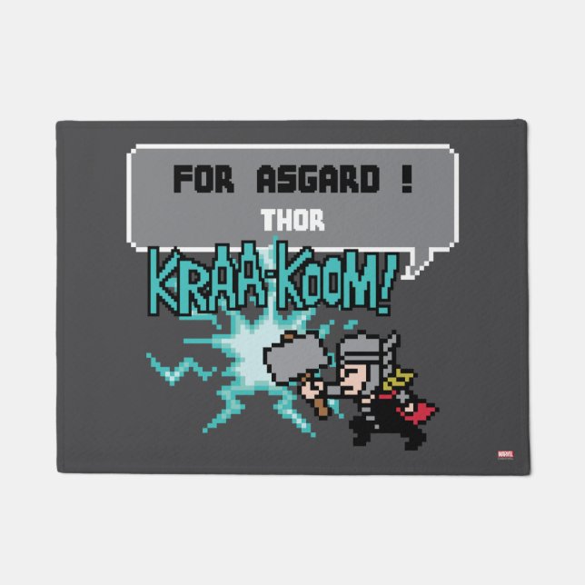 8Bit Thor Attack - For Asgard! Doormat (Front)