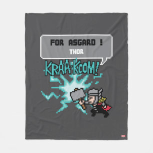 8Bit Thor Attack - For Asgard! Fleece Blanket
