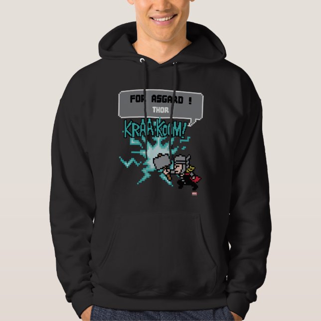 8Bit Thor Attack - For Asgard! Hoodie (Front)
