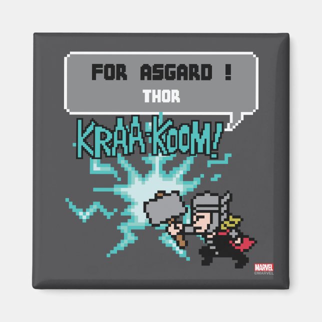 8Bit Thor Attack - For Asgard! Magnet (Front)