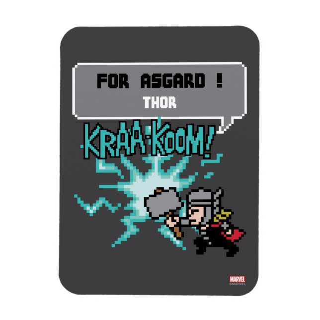 8Bit Thor Attack - For Asgard! Magnet (Vertical)