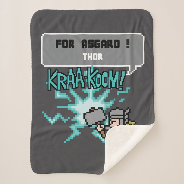8Bit Thor Attack - For Asgard! Sherpa Blanket (Front)