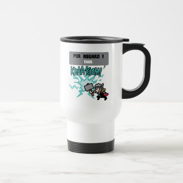 8Bit Thor Attack - For Asgard! Travel Mug (Right)