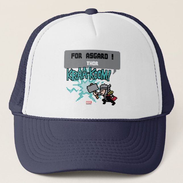 8Bit Thor Attack - For Asgard! Trucker Hat (Front)
