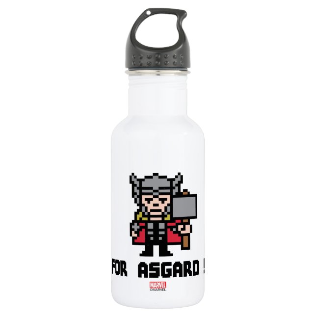 8Bit Thor - For Asgard! 532 Ml Water Bottle (Front)
