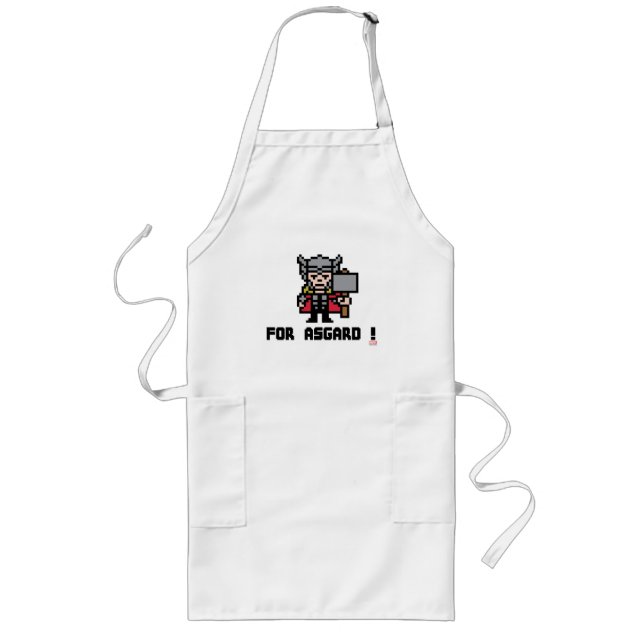 8Bit Thor - For Asgard! Long Apron (Front)