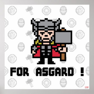 8Bit Thor - For Asgard! Poster