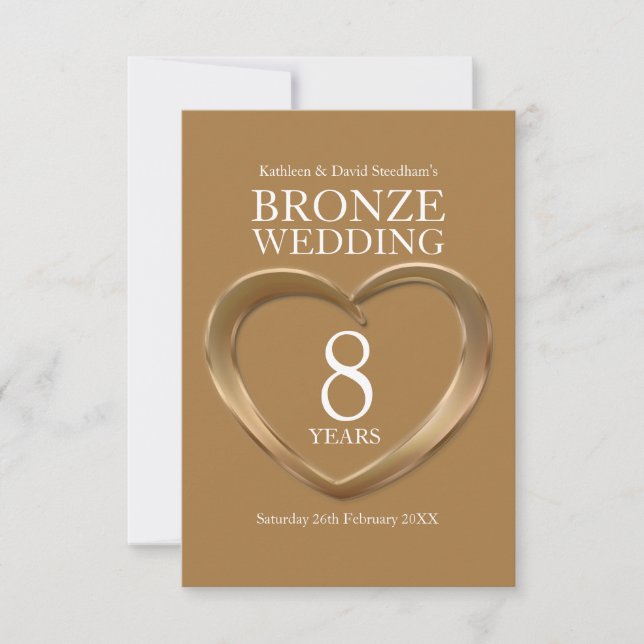 8e anniversaire de bronze mariage carte de réponse (Devant)
