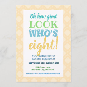 8e anniversaire Invitation Libellé