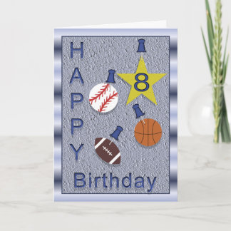 8èmes sports heureux d'anniversaire - carte