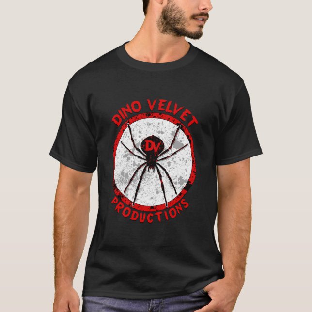 8mm  Dino Velvet Productions Movie T-Shirt (Front)