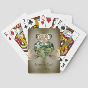 8th,19th Photo Anniversary Claddaugh Playing Cards