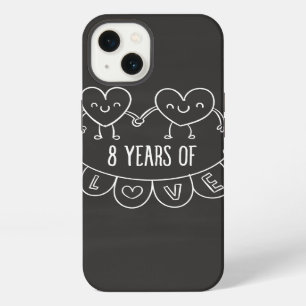 8th Anniversary Gift Chalk Hearts iPhone 13 Case