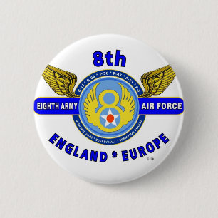8TH ARMY AIR FORCE "ARMY AIR CORPS" WW II 2 INCH ROUND BUTTON